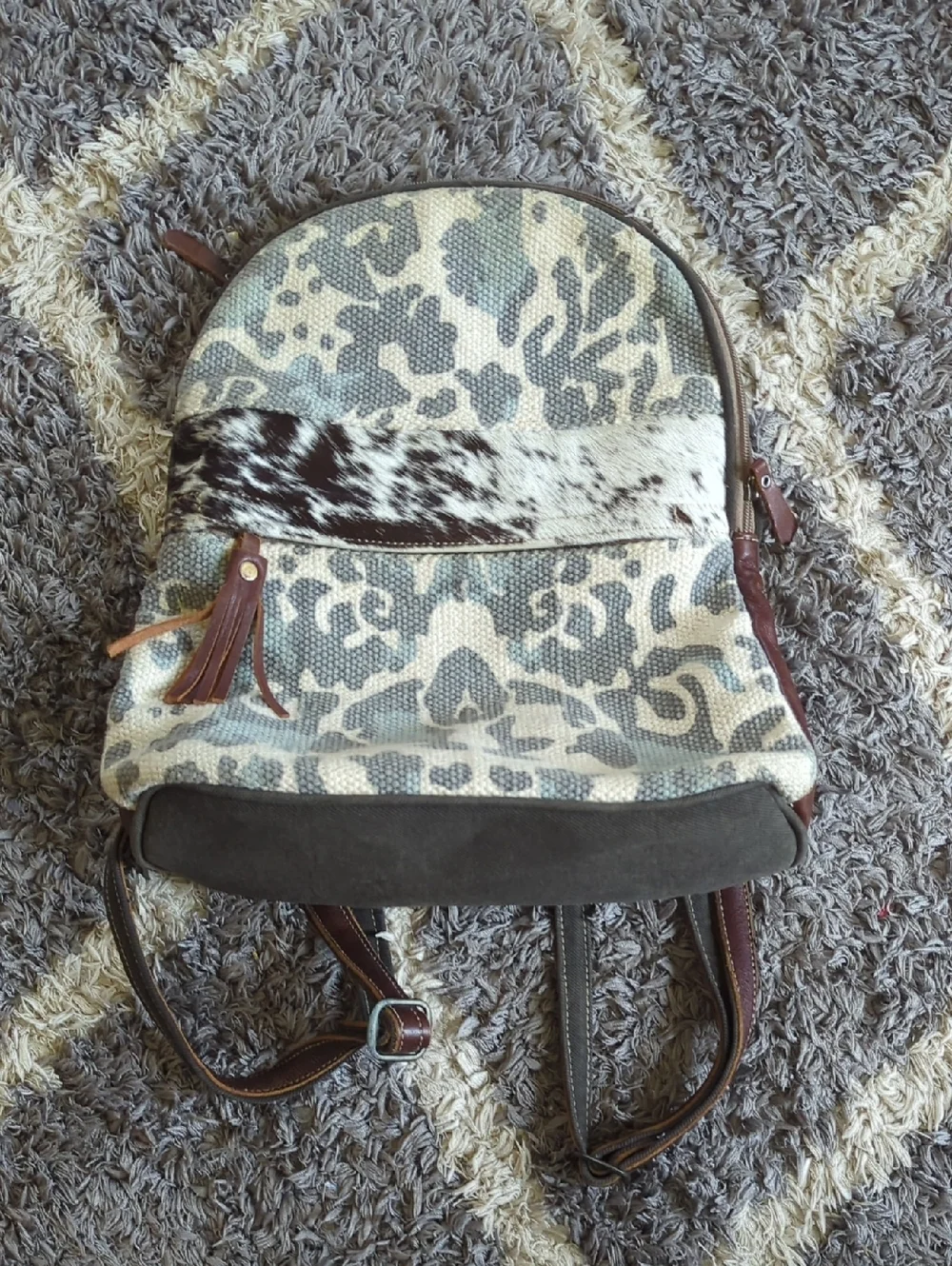 Myra Canvas & Hair On Hide Women’s Backpack Brown/Gray